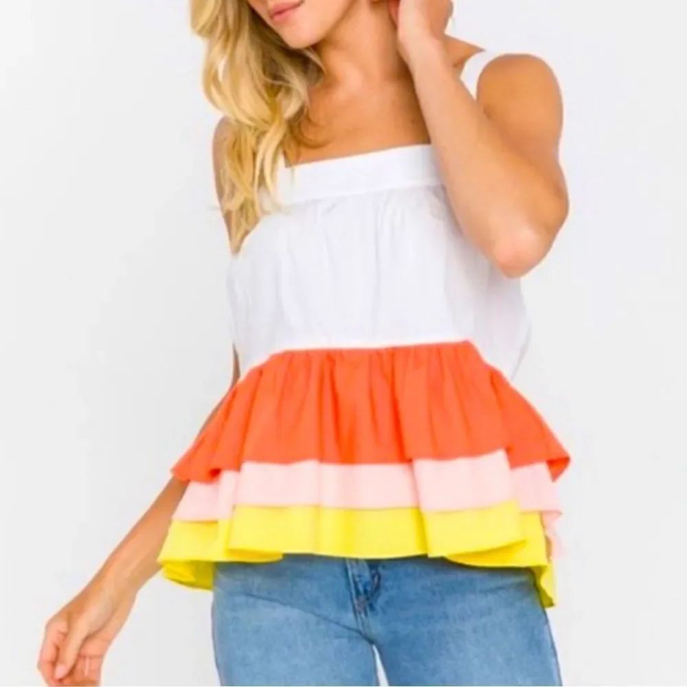 English Factory Colorblock Tiered Tank New - Picture 3 of 4